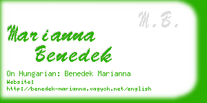 marianna benedek business card